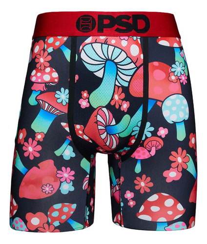 Calzoncillos Bóxer Psd Groovy Shroom Para Hombre, Color Rojo