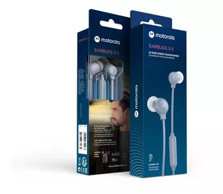 Audífono In-ear Manos Libres Motorola Earbuds 3s Línea 2022 Color Celeste