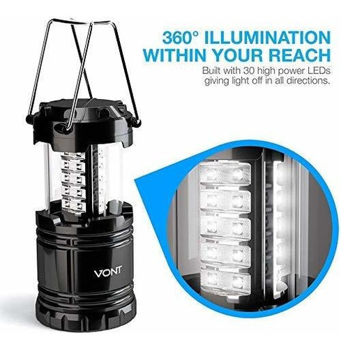 Linterna De Camping Vont Led Para Acampar Portatiles 2 Pzs