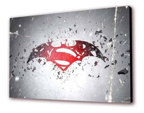 Cuadro 50x30cms Decorativo Batman Vs Superman
