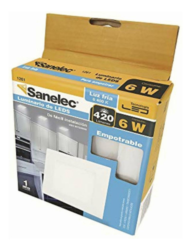 Sanelec, Panel Cuadrado, Lámpara De Techo Para Empotrar, 6