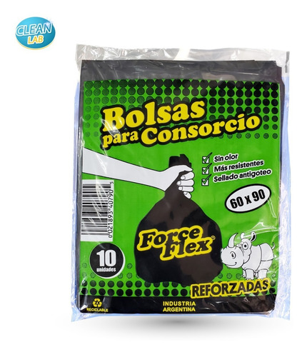 Bolsas Consorcio Negro Forceflex 60x90 Cm 30mx 10 Un 4 Pack