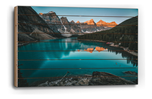 Cuadro De Madera Lago Moraine Canada 60x90cm