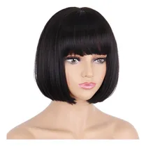 Comprar Peruca Lace Wig Curta Loira Lisa Franja Orgânica Premium
