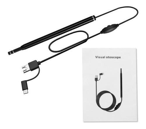 cámara de inspección de otoscopio de oído USB con Sensor HD 720 para la Limpieza de la Salud de los oídos Tamaño Libre Windows Compatible con Android 4.2 Negro LYXMY 6 LED Endoscopio Visual Mac 