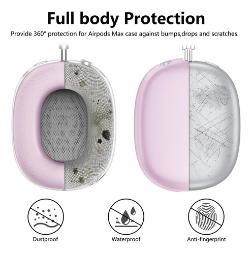 Funda Para AirPods Max De Silicona Color Rosa Transparente