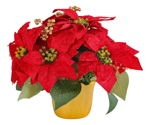 Planta De Poinsettia Roja Artificial, Poinsettia Roja En