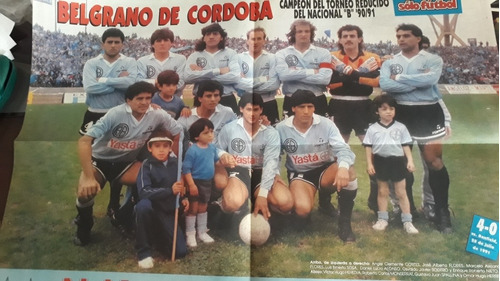 Póster Belgrano De Córdoba 1990/91 Super Gigante Sólo Fútbol