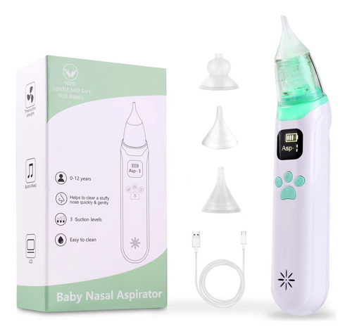 Aspirador Nasal Para Bebés Limpiador Nasal Para Bebés Con 3