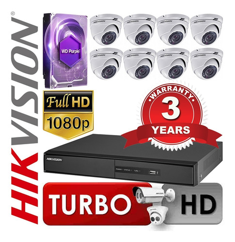 Kit Seguridad Dvr 16 Hikvision + 8cam + 1tb + Cable Martinez