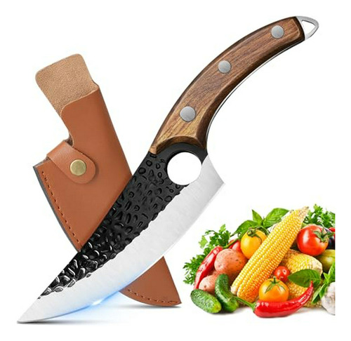 Cuchillo Zeng Forjado De Acero Carbono Para Cocina Y Bbq