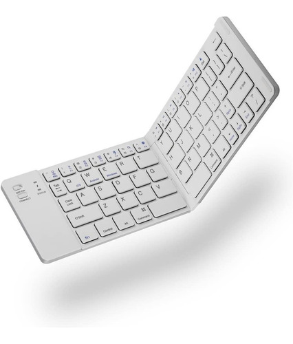 Mini Teclado Inalambrico Plegable Portatil, Bluetooth Color del teclado Blanco