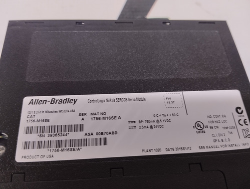 Interface Module 16 Axis Sercos Allen Bradley 1756-m16se New (Usado)