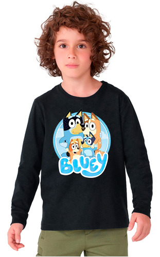 Camisetas Manga Larga Bluey Y Bingo - Originales Y Divertida