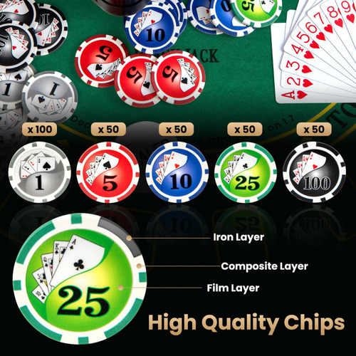 Juego De Fichas De Póquer Texas Holdem Con 300 Fichas Gpl