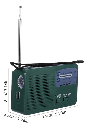 Rádio De Emergência Com Manivela: Clima Portátil Movido A En