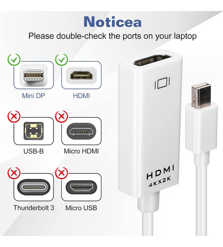 Adaptador Mini Display Port Hdmi Para Microsoft Surface Pro