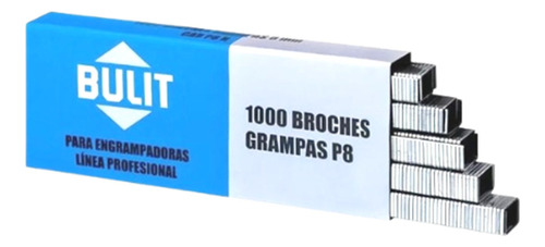 Broches Grampas P Engrampadora Bulit  S8 8mm 10cx 1000 Unid.