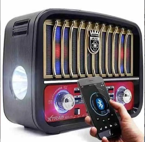 Rádio Retro Vintage Fm Am Usb Sd Bluetooth Bateria J-108t