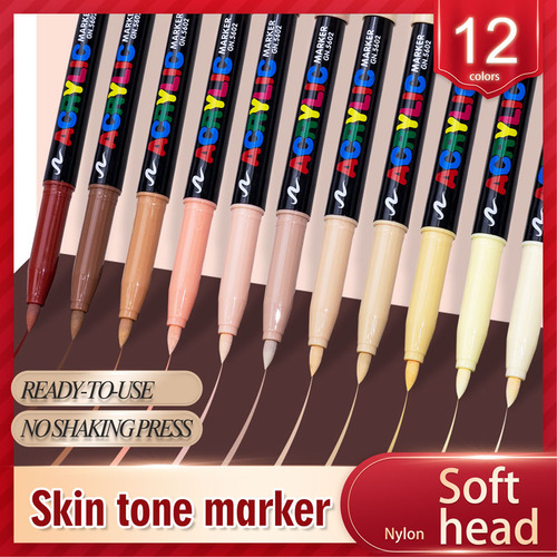 12 Rotuladores Skin Tones Soft Art Para Pintura Acrílica