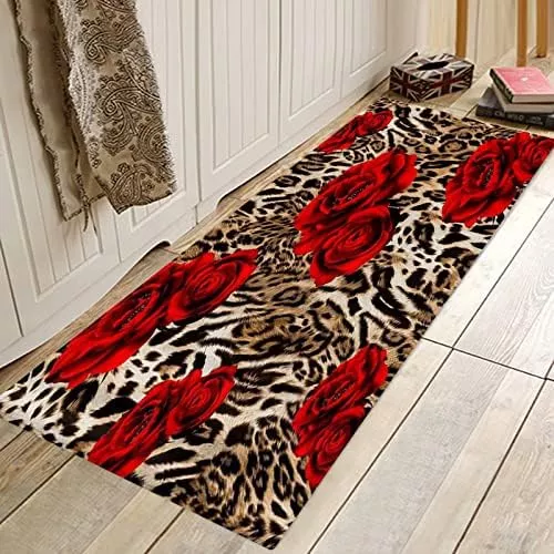 Alfombra grande de lana de leopardo