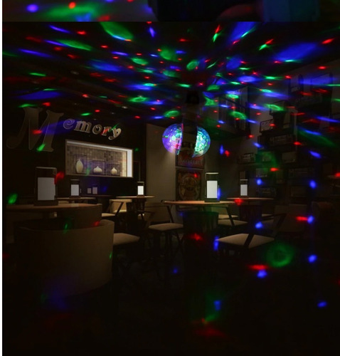 Lampara Giratoria Led Rgb Doble Luces Dj Fiesta Efectos E27