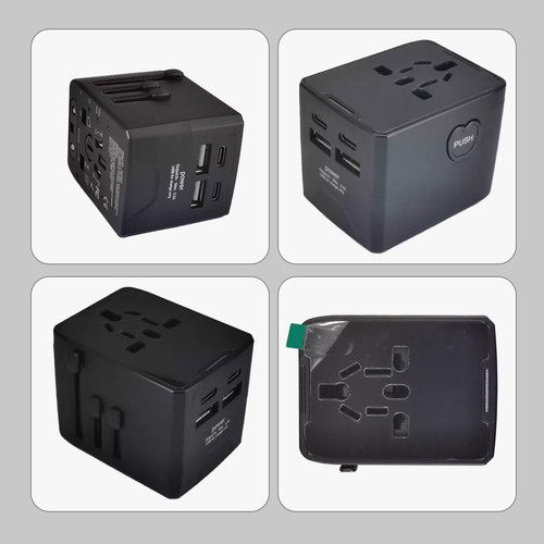Adaptador De Viaje Universal Global Con Enchufe Tipo-c Y Usb