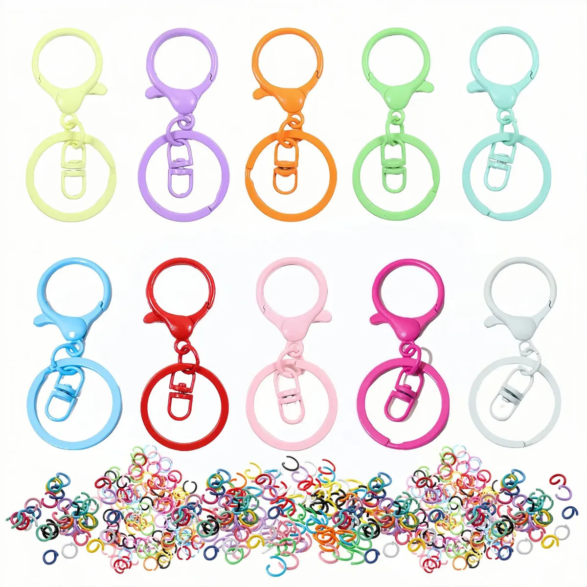 200pzs Llavero Herraje Argolla Coloridos Llavero De Langosta Multicolor