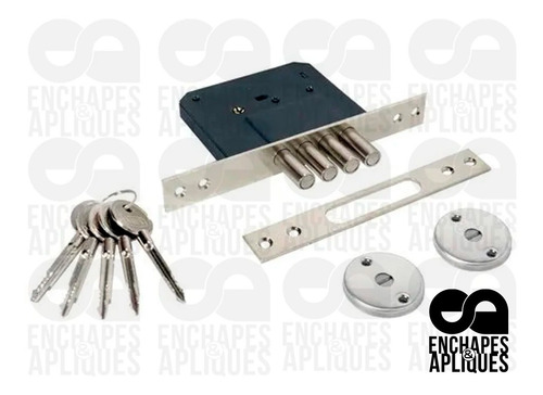 Imagen 4 de 5 de Cerradura Chapa Auxiliar De Seguridad 4 Pernos Antisegueta