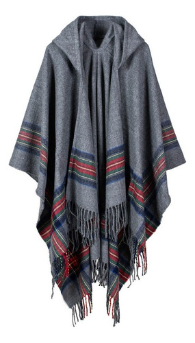 New Women Knit Cape Cape Striped Hooded Sweater