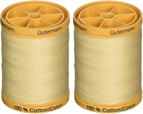 Gutermann - Lote De 2 Hilos De Algodón Natural (876 Yardas.