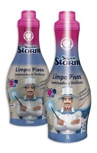 3 Limpa Pisos Laminados E Vinílicos Super Storm - 500ml Cada