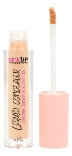 Corrector facial líquido Pink Up Liquid Concealer tono 100 pale para rostro todo tipo de piel