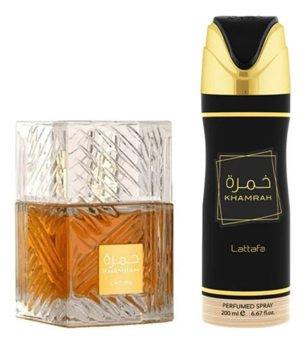 Lattafa Khamrah Edp 100 Ml + Deo Spray 200 Ml Set 2 Pcs