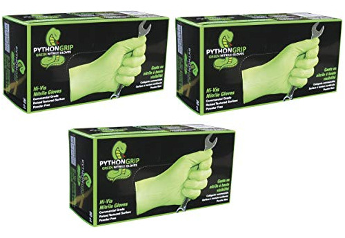 Guantes De Nitrilo Python Grip - Verde - Texturizados