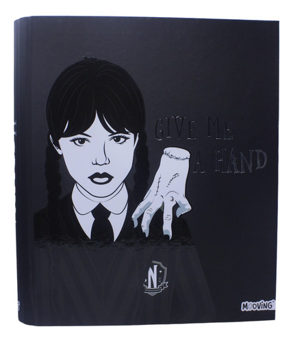 Carpeta A4 Merlina Addams Emo Serie Mano Hand Mano Escolar