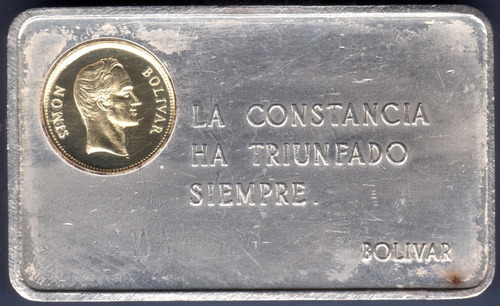 Lingote Plata 1000 Oro 900 22k Pensamiento Simón Bolívar 10