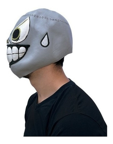 Máscara De El Santo Calaverita Luchador Muerte Halloween Color Plateado Plateado