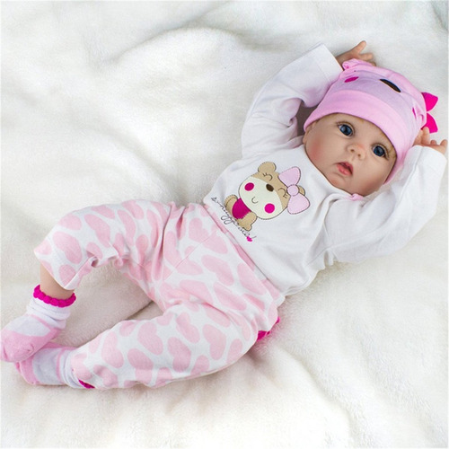Muñeca Bebe Reborn De Silicona 55 Cm