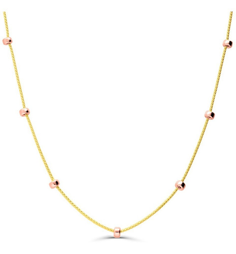 Gargantilla Bizzarro De Oro Amarillo Y Rosa 14k (45 Cm)