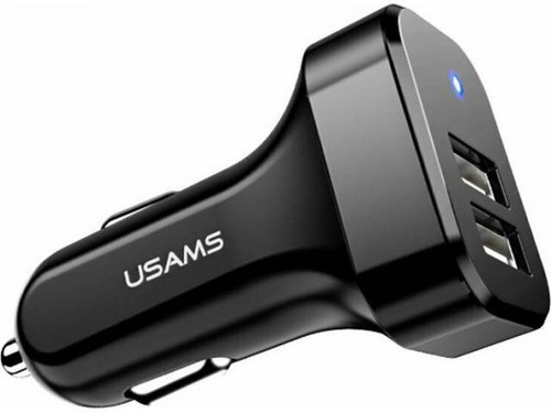 Ficha Cargador Para Auto Usams Cc087 2 Usb 2.1 A + Obsequio 