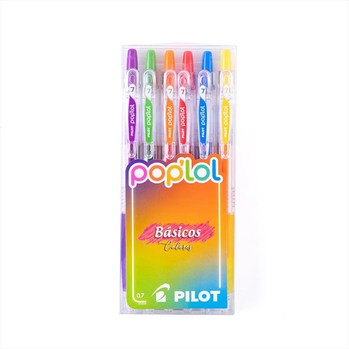 Set Lápices Gel Pilot Pop Lol 6 Colores Trazo 0,7mm Tonos Básicos