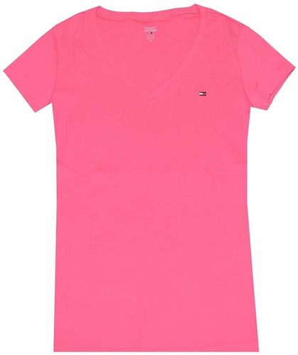 Remera Algodon Elastizado Escote En V Tommy Hilfiger