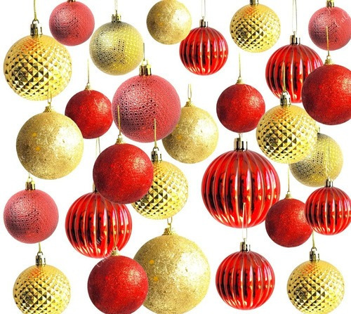 Bola De Natal Vermelha E Dourada | MercadoLivre 📦