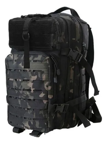 Mochila Táctica Cordura 45 Litros Sistema Molle Aventureros Color Multicam