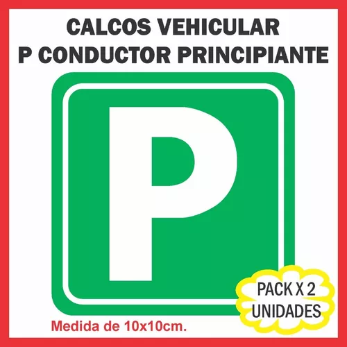 Calco Reflectivo P Conductor Principiante Vehículo Pack X2