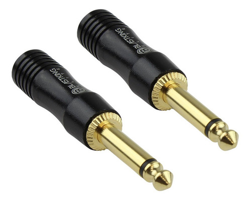 Conector Plug 1/4 ((6.5mm)) Mono Metalico - Blister X2