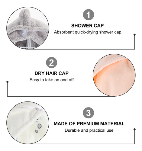 Toalla De Secado Rápido, Toalla Para Secar El Cabello, 3 Uni