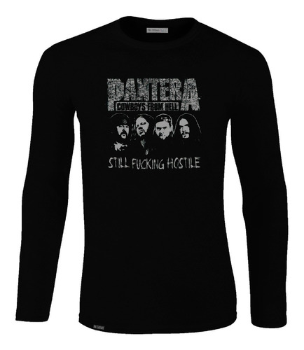 Camiseta Manga Larga Pantera Cowboys From Hell Band Rock Lbo