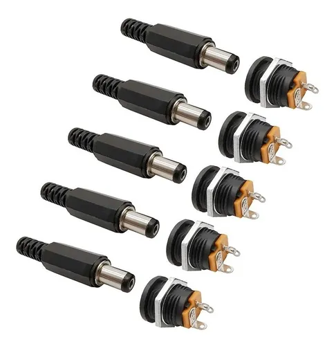 5 Conector Dc Jack Fêmea Pino Painel Rosca E 5 Plug P4 Macho Menor preço em 5 Conector Dc Jack Fêmea Pino Painel Rosca E 5 Plug P4 Macho